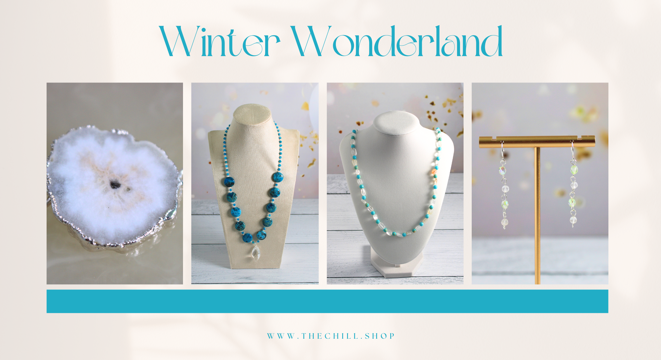 Winter Wonderland Quartz crystal necklaces and earrings